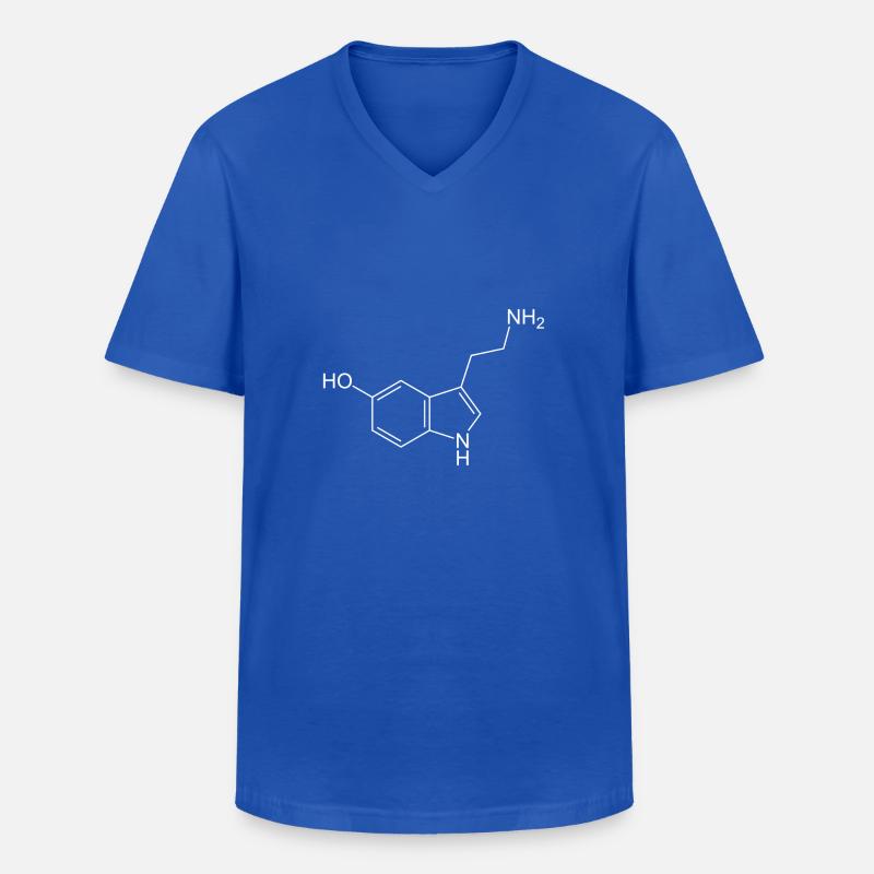 Serotonin Strukturformel - Männer-T-Shirt mit V-Ausschnitt - Royalblau