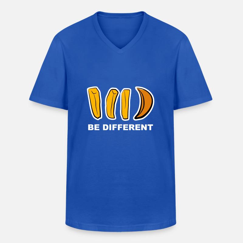 Anders, Different, Aussenseiter, Pommes, Geschenk, - Männer-T-Shirt mit V-Ausschnitt - Royalblau