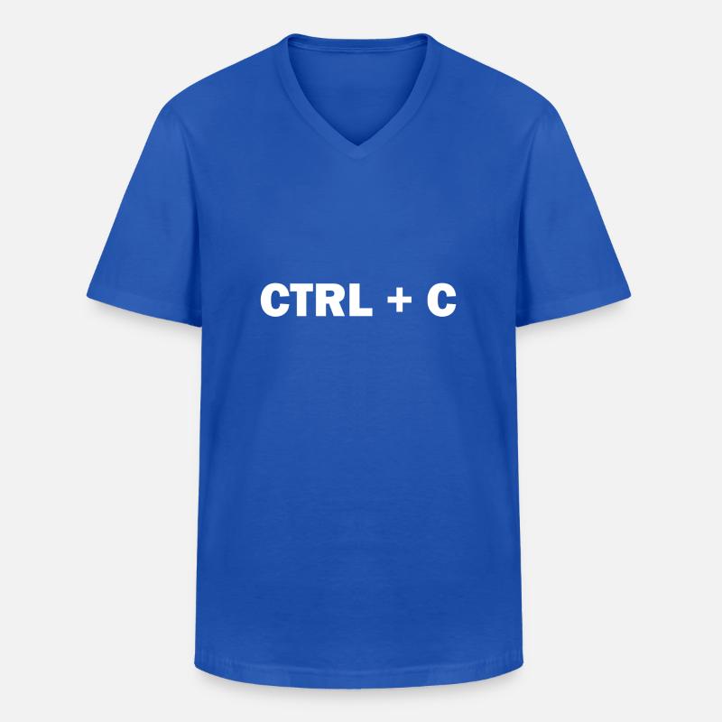 CTRL + C - Männer-T-Shirt mit V-Ausschnitt - Royalblau