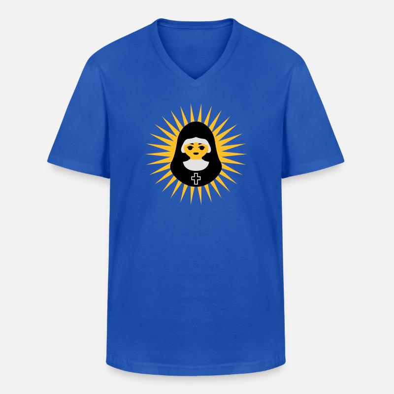 Nonne - Männer-T-Shirt mit V-Ausschnitt - Royalblau