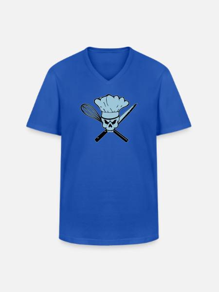 Koch Pirat oder Rebell Totenkopf - Männer-T-Shirt mit V-Ausschnitt - Royalblau