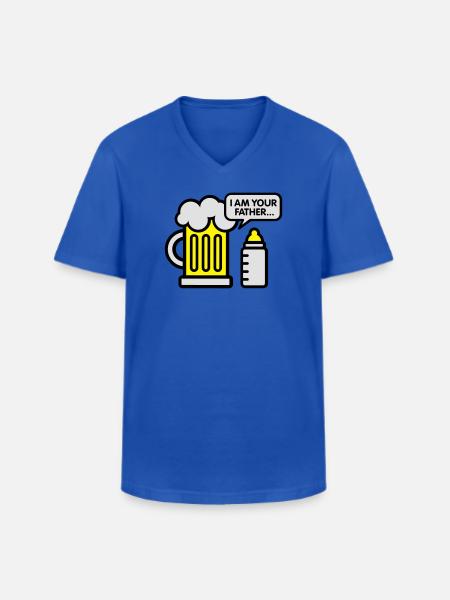 I am your father - T-shirt col V Homme - bleu royal