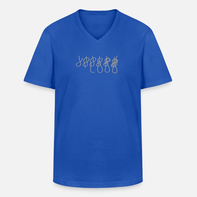 Evolution climbing climbing knot eighth knot - Men's V-Neck T-Shirt - royal blue