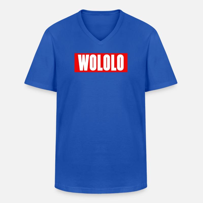 Wololo - 1 - Mobii_3 Edition - Red&White - Männer-T-Shirt mit V-Ausschnitt - Royalblau