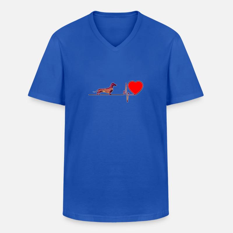 Ich liebe Dackel - Männer-T-Shirt mit V-Ausschnitt - Royalblau