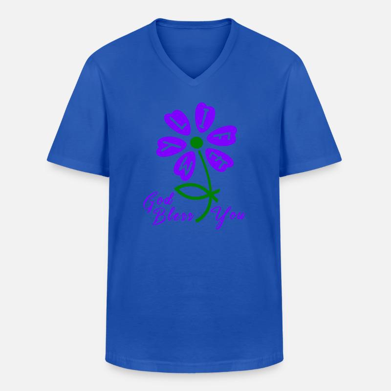 Kirche god bless you - Männer-T-Shirt mit V-Ausschnitt - Royalblau