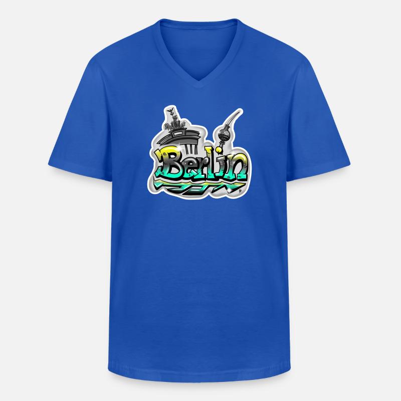 Berlin Schriftzug Graffiti - Männer-T-Shirt mit V-Ausschnitt - Royalblau