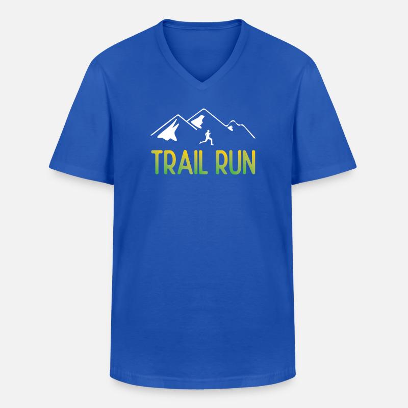 Trailrun - Männer-T-Shirt mit V-Ausschnitt - Royalblau