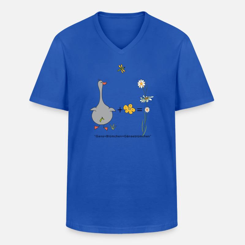 Gans und Blümchen gleich Gänseblümchen - Männer-T-Shirt mit V-Ausschnitt - Royalblau