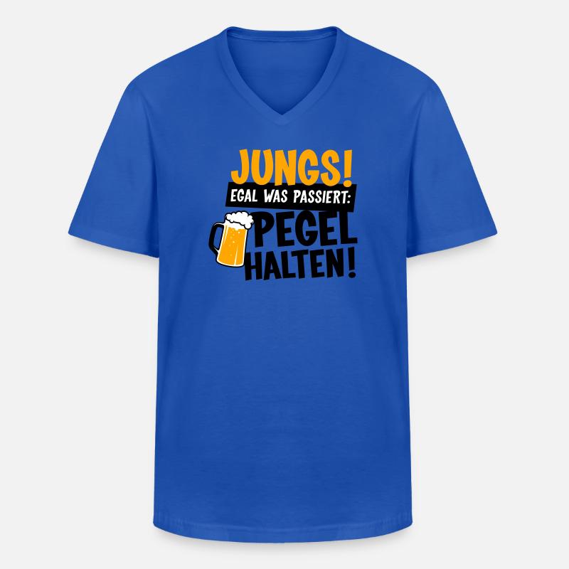 Jungs Pegel halten Party - Männer-T-Shirt mit V-Ausschnitt - Royalblau
