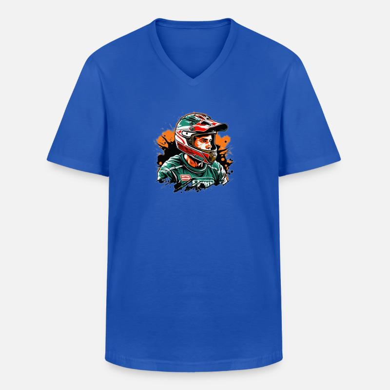 Rennfahrer Farbexplosion - Männer-T-Shirt mit V-Ausschnitt - Royalblau