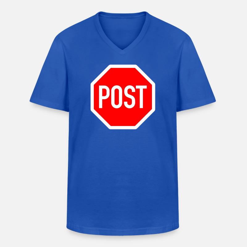 post oder stop? - Männer-T-Shirt mit V-Ausschnitt - Royalblau