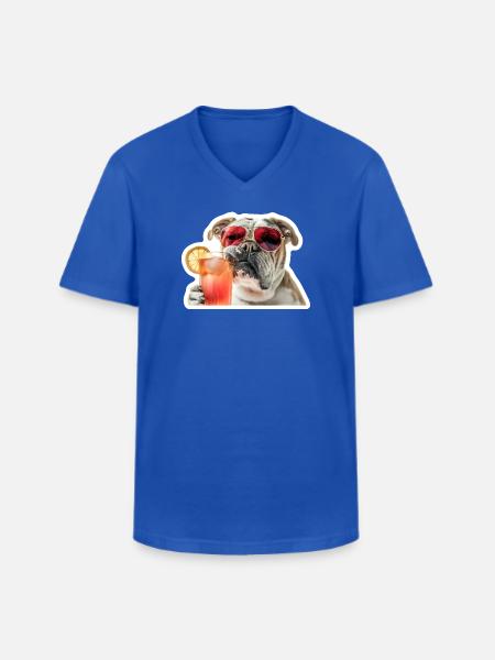 bully drinking cocktail - Men's V-Neck T-Shirt - royal blue