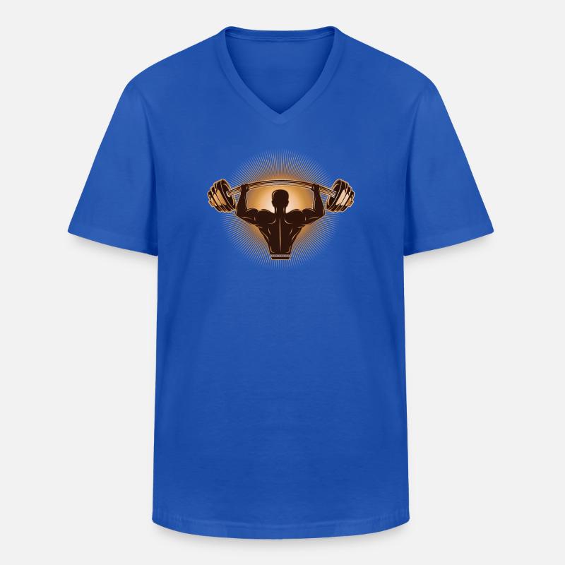 Hantel in der Hand - Bodybuilder mit Gewicht - Männer-T-Shirt mit V-Ausschnitt - Royalblau