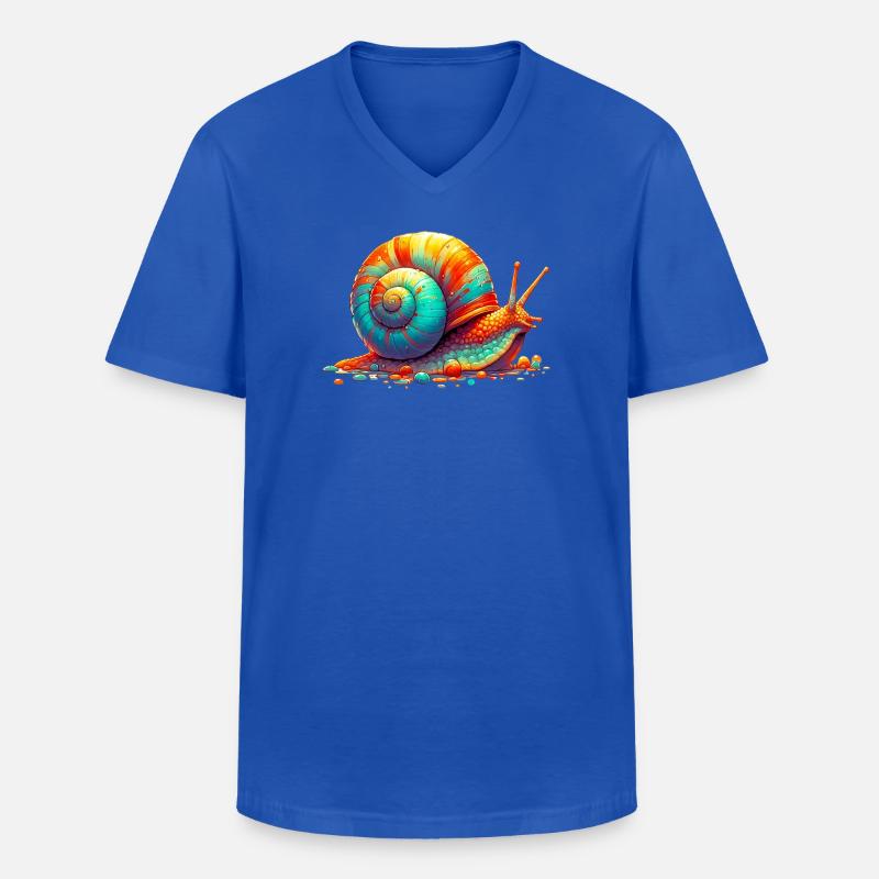 Schnecke - Männer-T-Shirt mit V-Ausschnitt - Royalblau