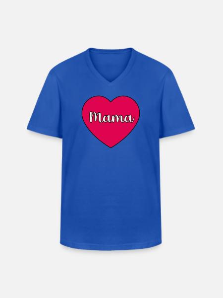 Mama-Herz - Männer-T-Shirt mit V-Ausschnitt - Royalblau