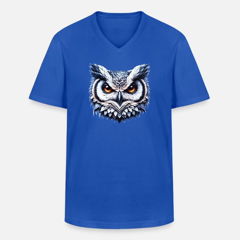 Eule - Männer-T-Shirt mit V-Ausschnitt - Royalblau