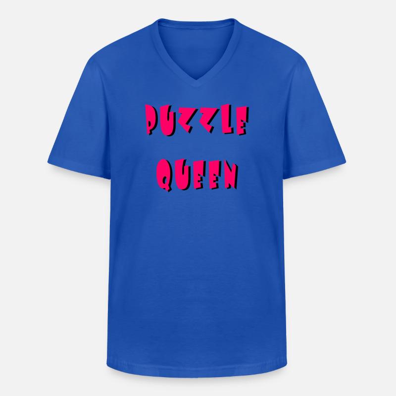 Puzzle Queen 2 - Männer-T-Shirt mit V-Ausschnitt - Royalblau