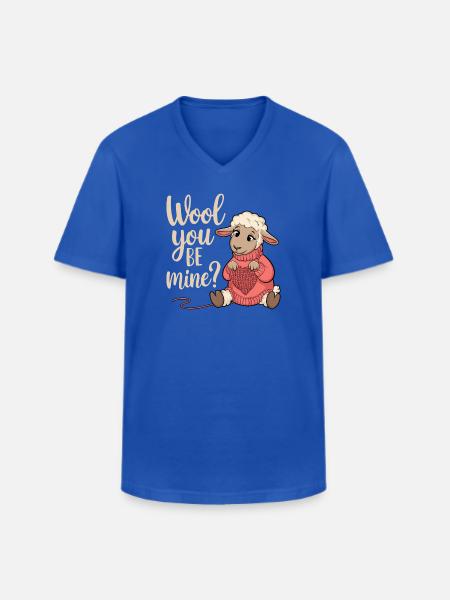 Wolliges Valentinsherz Schäfchen - Männer-T-Shirt mit V-Ausschnitt - Royalblau