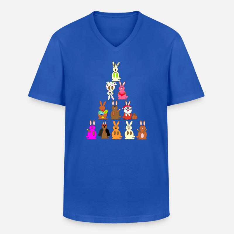 Witzige Kaninchen Comic bunt - Männer-T-Shirt mit V-Ausschnitt - Royalblau