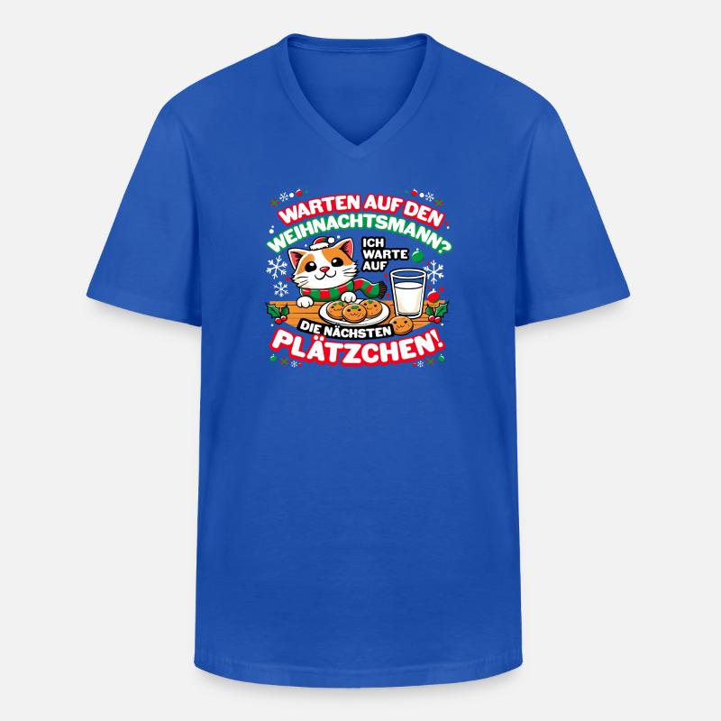 Ich warte auf die nächsten Plätzchen - Männer-T-Shirt mit V-Ausschnitt - Royalblau