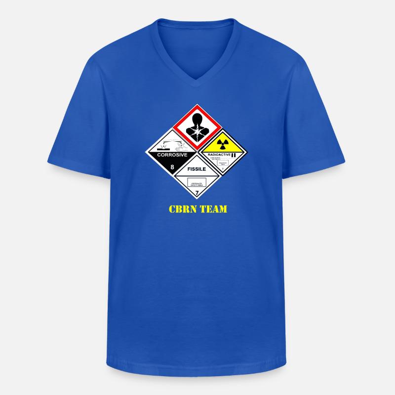 Simboli di pericolo della squadra CBRN - Maglietta da uomo classica con scollo a V - blu royal