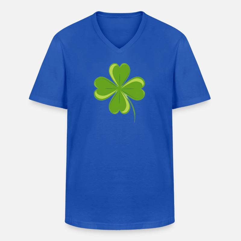 4-blättriges Kleeblatt. - Männer-T-Shirt mit V-Ausschnitt - Royalblau
