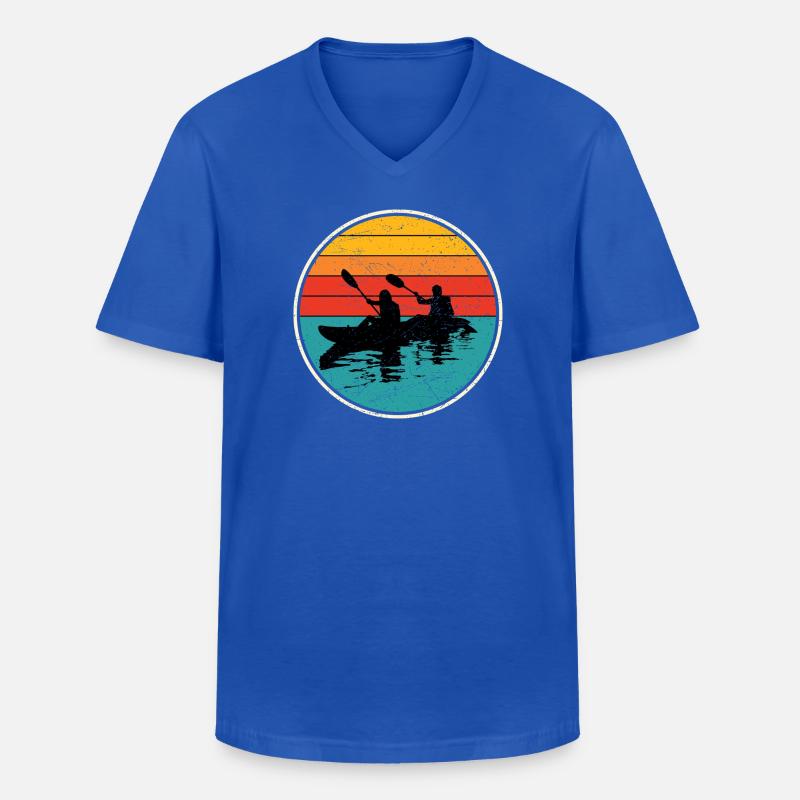 Sunset Kayak Duo Circle - T-shirt col V Homme - bleu royal