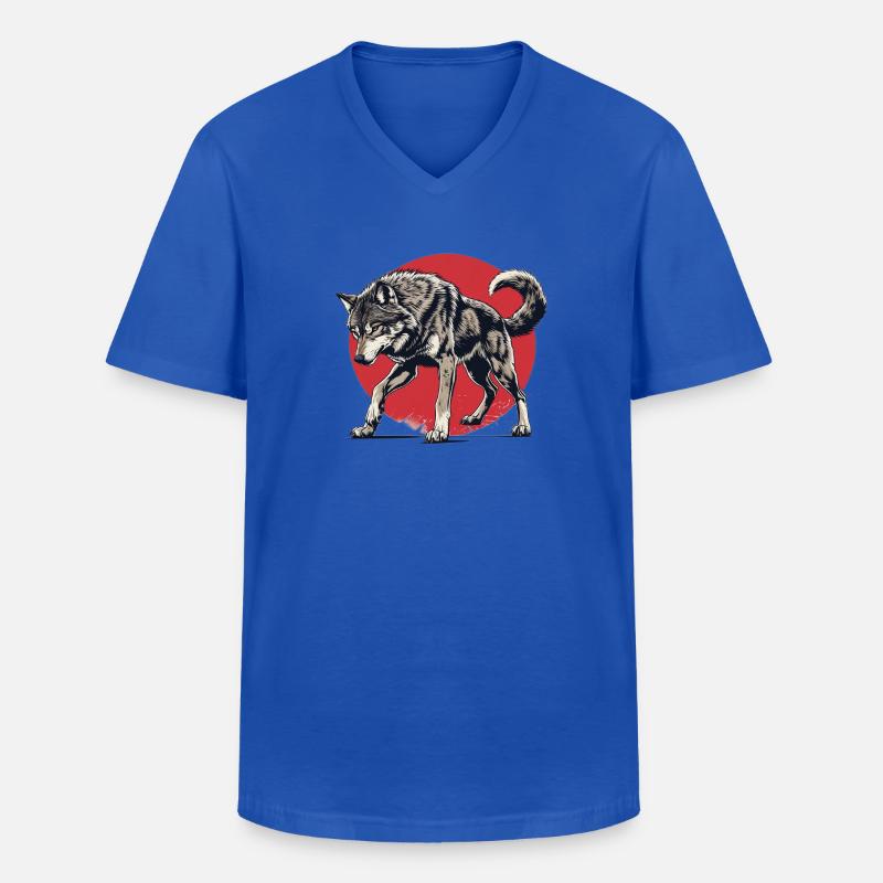 Epischer Wolf - Männer-T-Shirt mit V-Ausschnitt - Royalblau