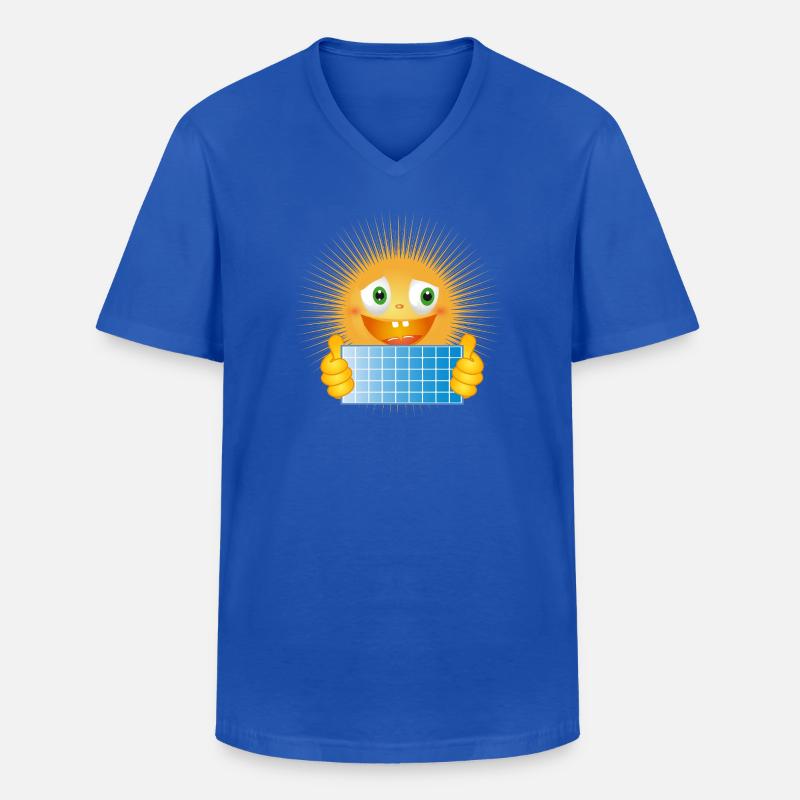 Strahlende Sonne mit Solartafel - Männer-T-Shirt mit V-Ausschnitt - Royalblau