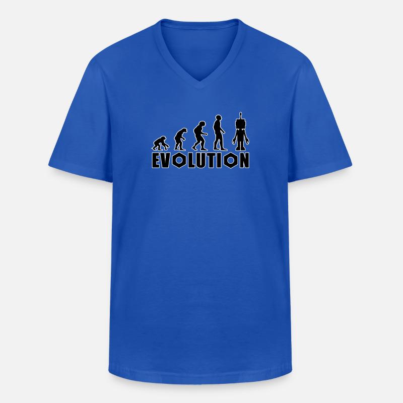 Evolution von Mensch zu Android - Männer-T-Shirt mit V-Ausschnitt - Royalblau