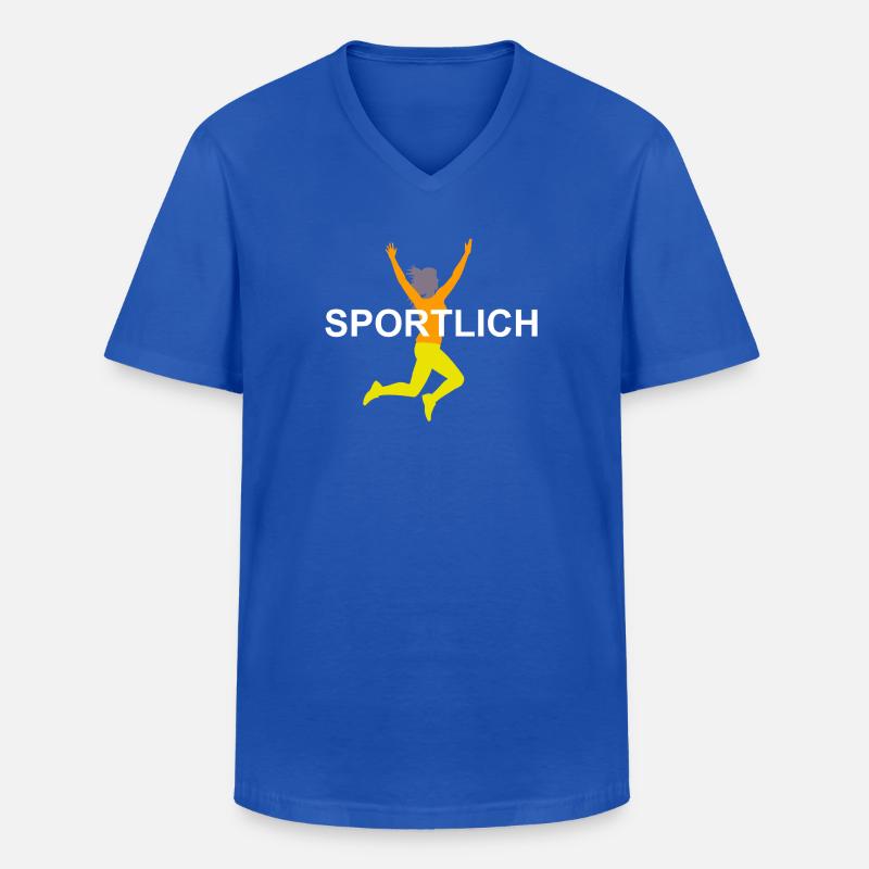Dynamische Sprinterin Illustration - Männer-T-Shirt mit V-Ausschnitt - Royalblau