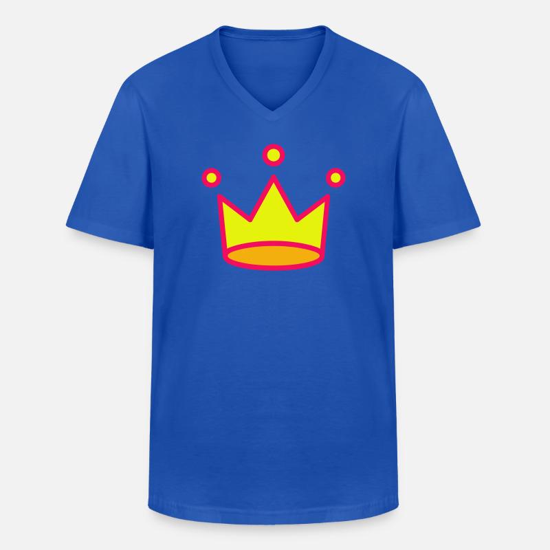 Crown Icon - Männer-T-Shirt mit V-Ausschnitt - Royalblau