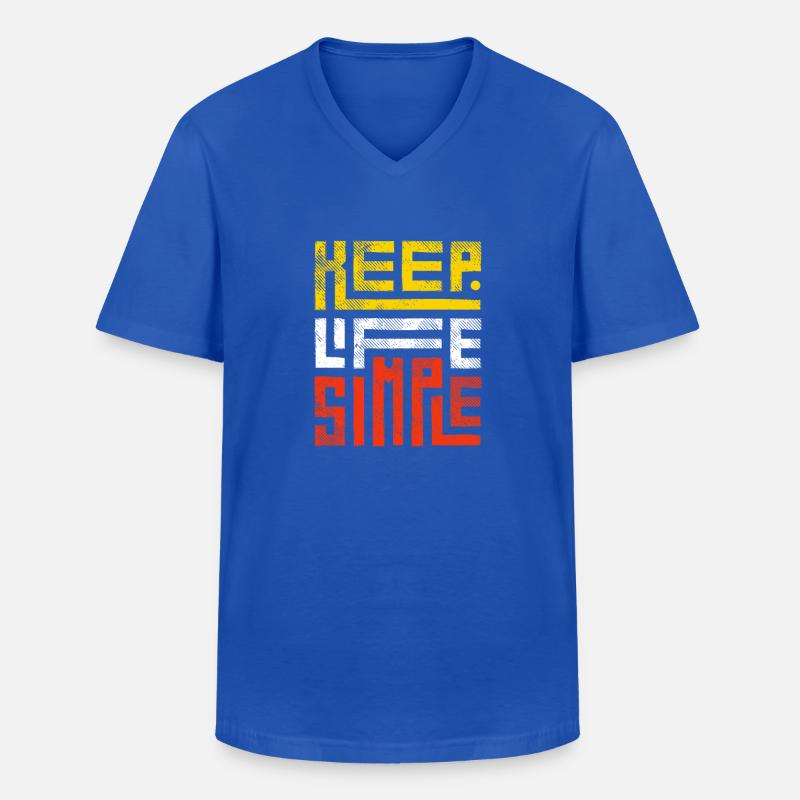 Positive Botschaft: Halte es einfach - Männer-T-Shirt mit V-Ausschnitt - Royalblau