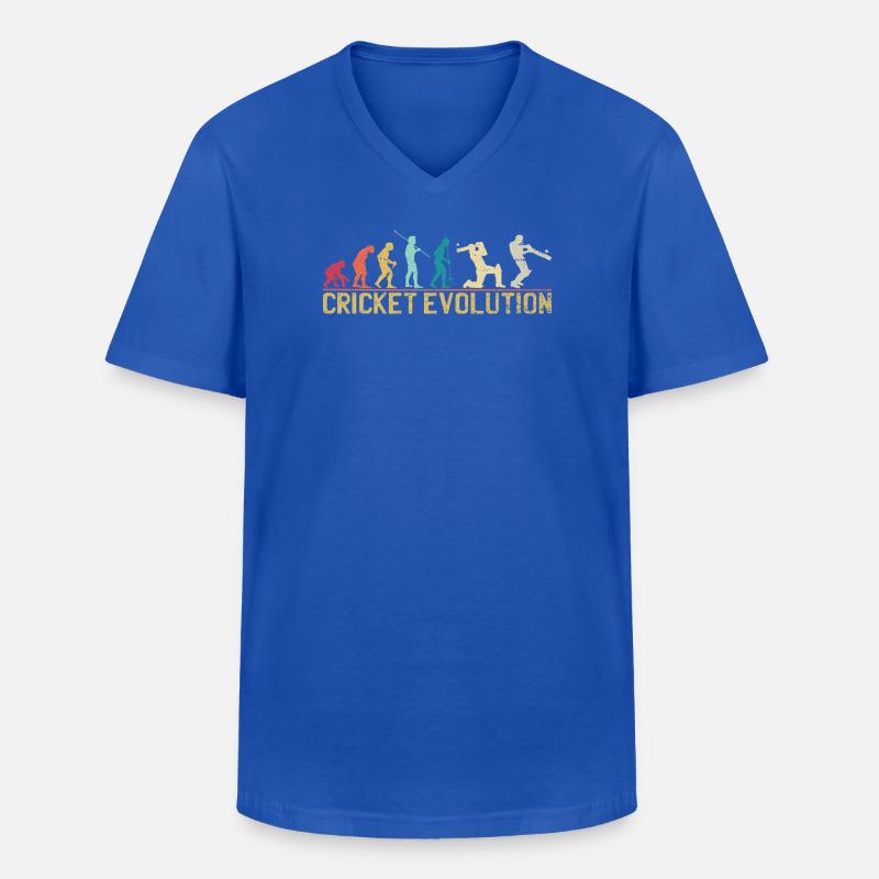 Cricket-Evolution-Design - Männer-T-Shirt mit V-Ausschnitt - Royalblau