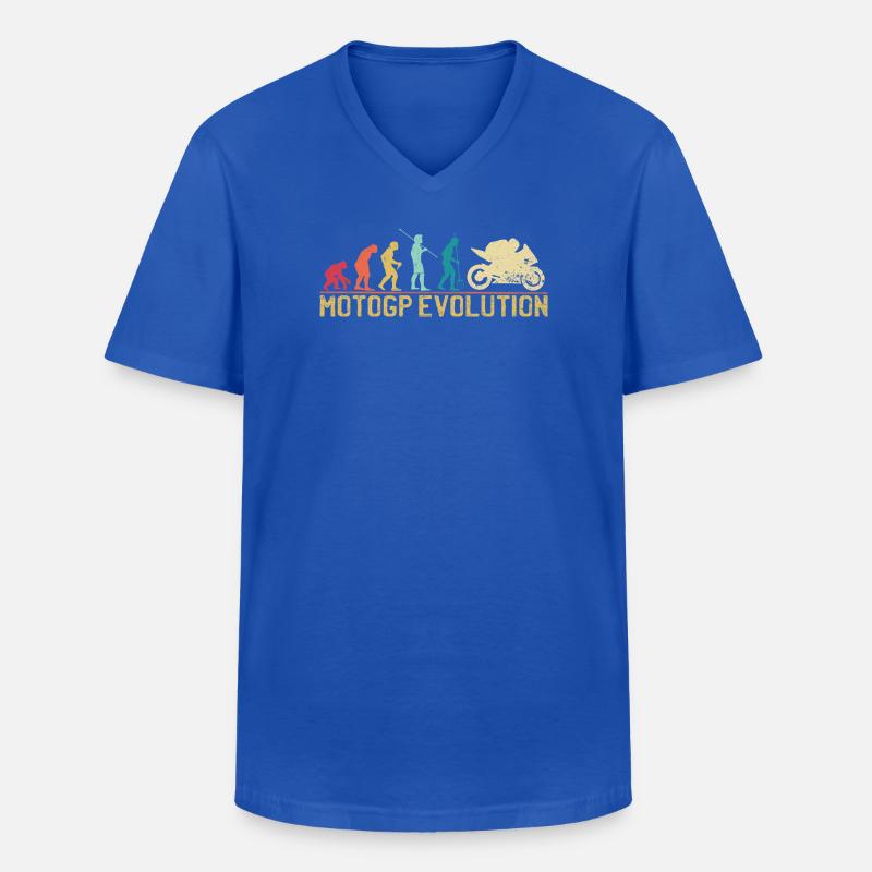 Motocross Evolution Silhouette Design - Männer-T-Shirt mit V-Ausschnitt - Royalblau