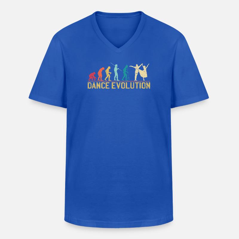 Dance Evolution Silhouette Design - Men's V-Neck T-Shirt - royal blue