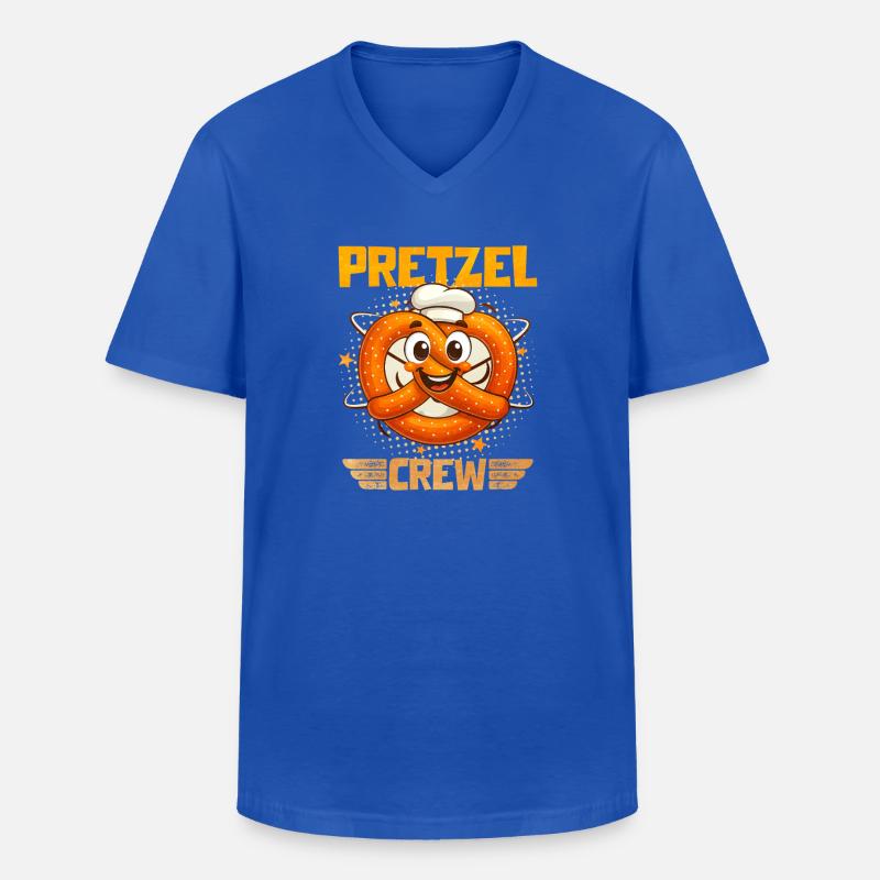 Bretzel Pretzel Bäcker mit Lächeln - Männer-T-Shirt mit V-Ausschnitt - Royalblau