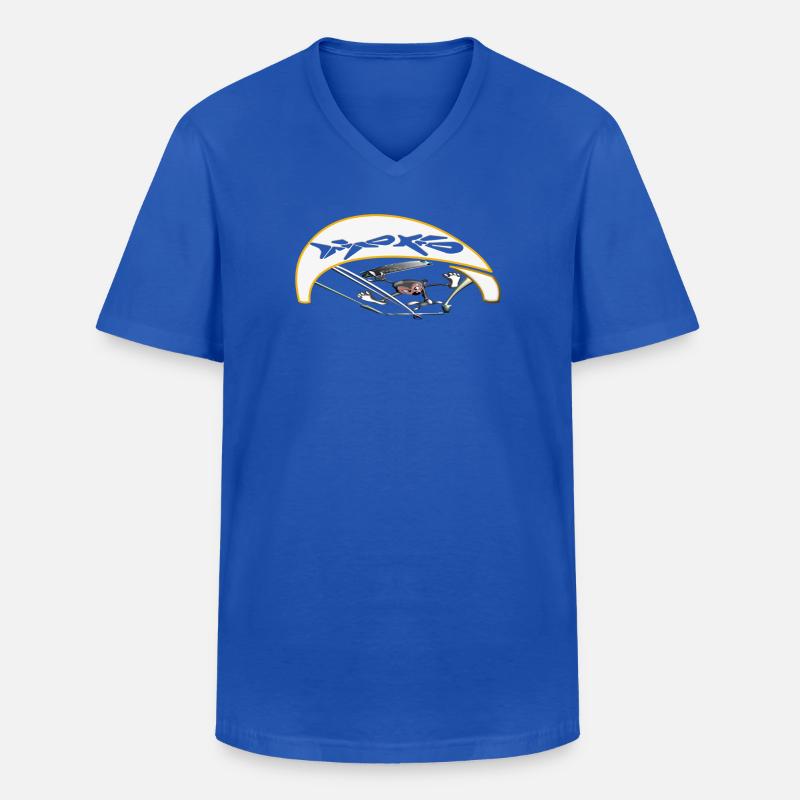 Aktiver Kiter mit dynamischer Flugbahn - Männer-T-Shirt mit V-Ausschnitt - Royalblau
