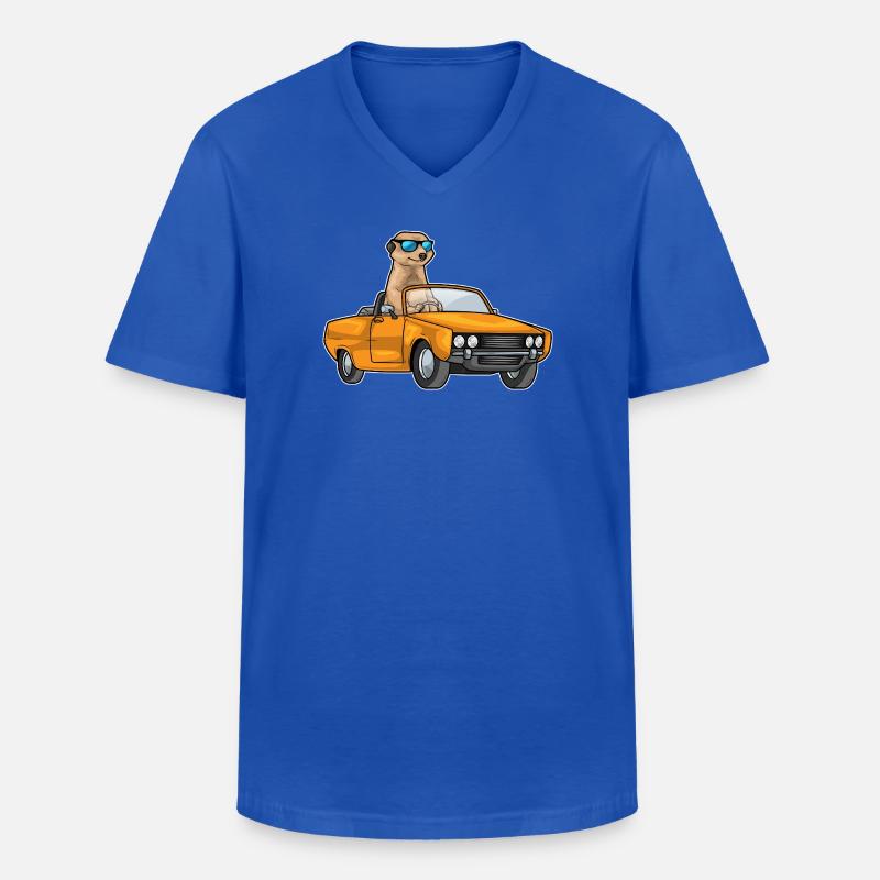 Erdmännchen Auto - Männer-T-Shirt mit V-Ausschnitt - Royalblau
