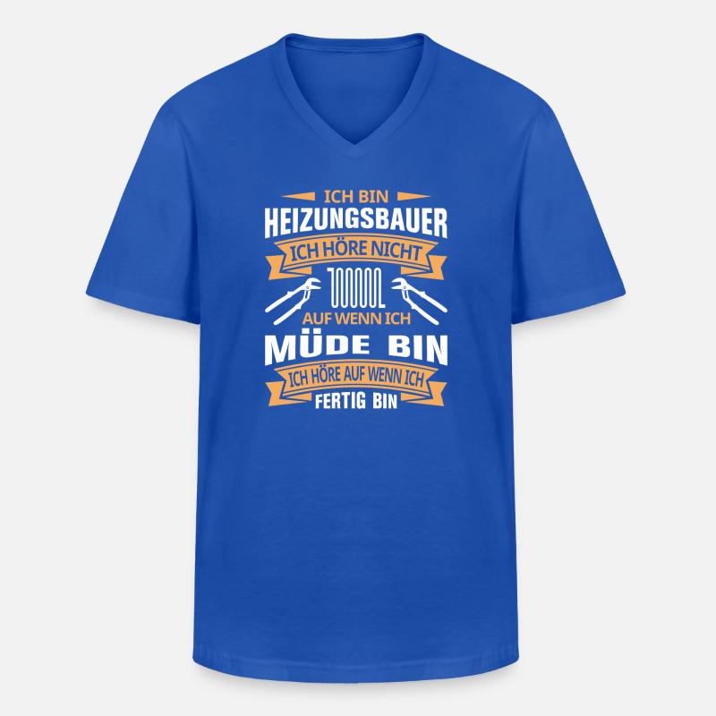 Heating Engineer Heating Construction Plumber Plumber - Men's V-Neck T-Shirt - royal blue