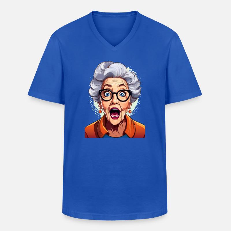 Erstaunte Großmutter - Männer-T-Shirt mit V-Ausschnitt - Royalblau