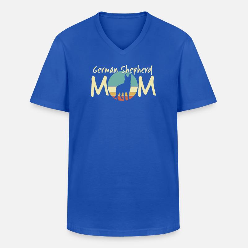 Deutscher Schäferhund Mama Retro Design - Männer-T-Shirt mit V-Ausschnitt - Royalblau