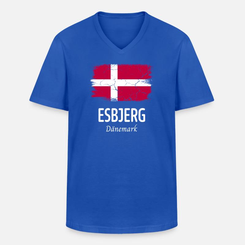 Esbjerg - Männer-T-Shirt mit V-Ausschnitt - Royalblau