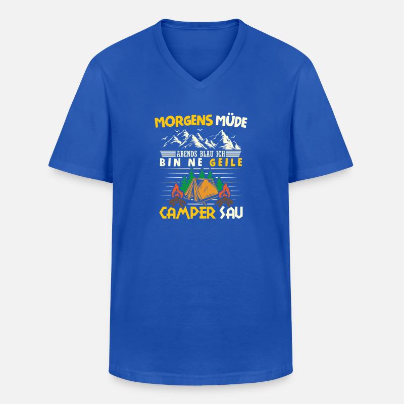 Camper Camping Wohnwagen Spruch - Männer-T-Shirt mit V-Ausschnitt - Royalblau