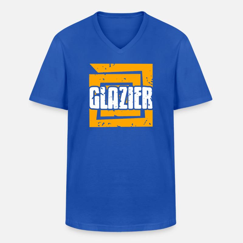 Evolution Glazier Funny Trade Job Progression - Männer-T-Shirt mit V-Ausschnitt - Royalblau
