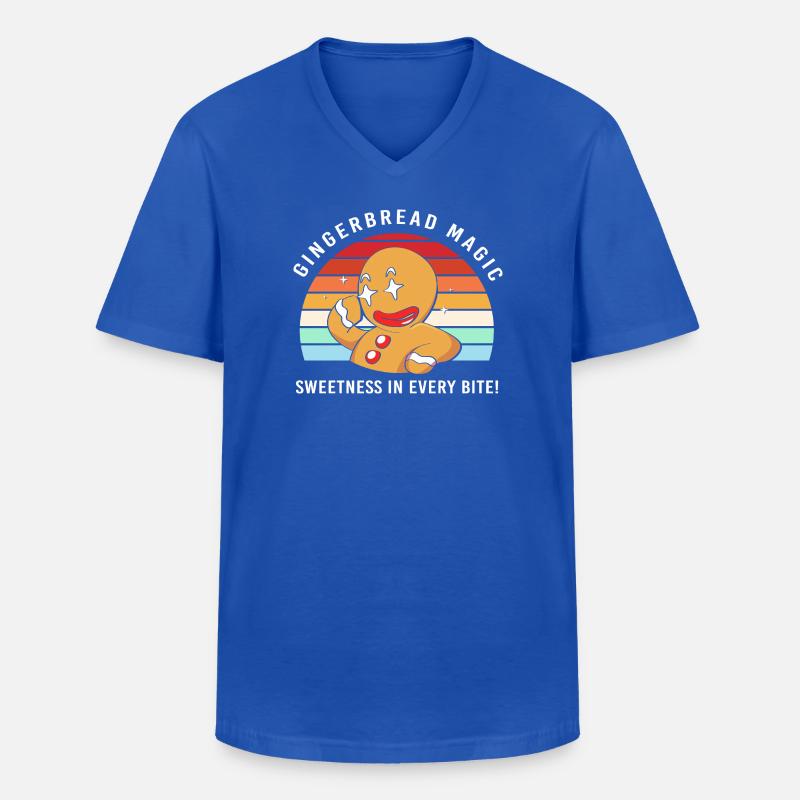 Lebkuchen Weihnachten Ninja Lebkuchenmann - Männer-T-Shirt mit V-Ausschnitt - Royalblau