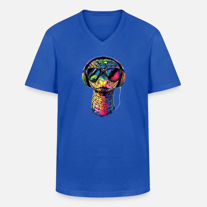 Schlange Python Kobra Klapperschlange Schlangen - Männer-T-Shirt mit V-Ausschnitt - Royalblau