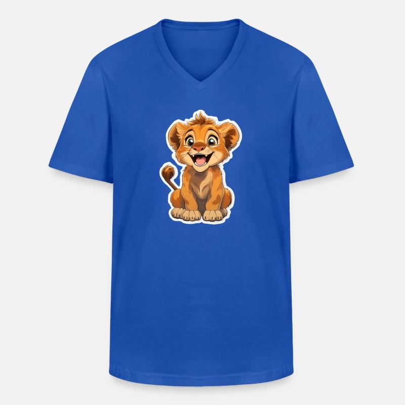 Löwe - Männer-T-Shirt mit V-Ausschnitt - Royalblau