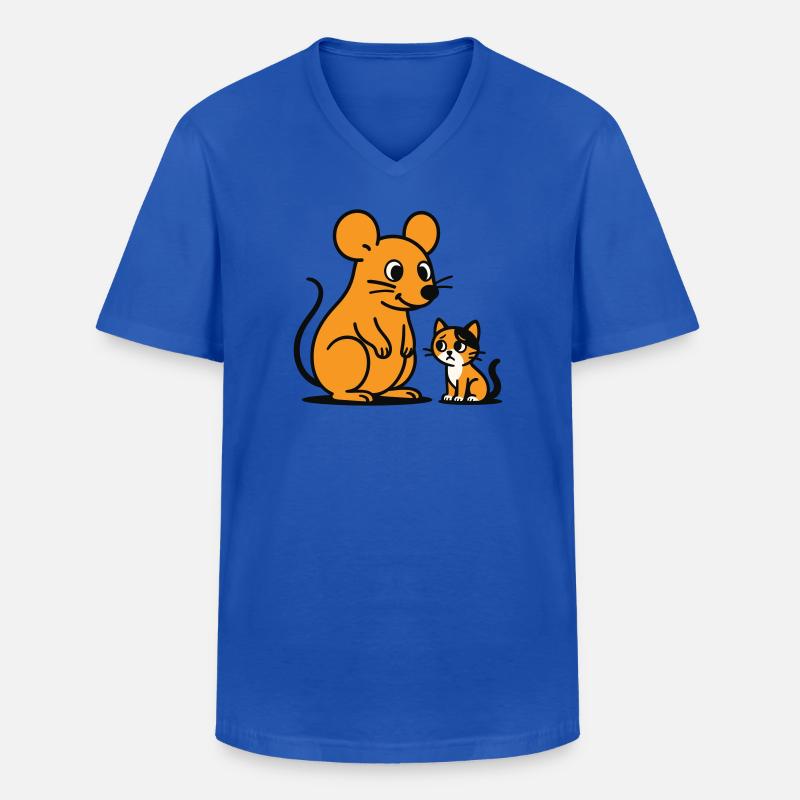 Kuschelige Maus und Kätzchen Duo - Männer-T-Shirt mit V-Ausschnitt - Royalblau